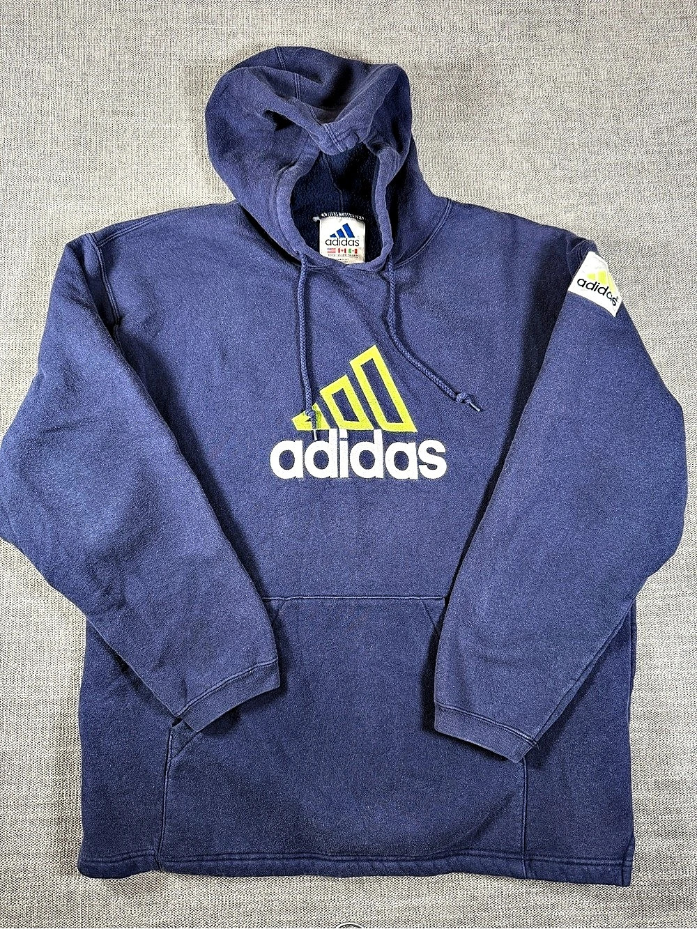adidas vintage Men's Hoodie Blue Size Medium